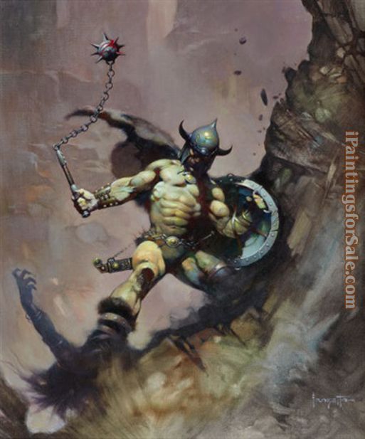 Frank Frazetta Warrior With Ball and Chain